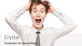  Presentation with horror - Presentation theme consisting of emotional-teenage-boy-clutches background and a light gray colored foreground