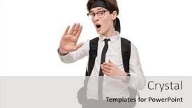  Presentation with struggle - Cool new theme with emotional-teenage-boy-samurai-demonstrates backdrop and a light gray colored foreground