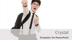  Presentation with samurai - Cool new presentation theme with emotional-teenage-boy-samurai-demonstrates backdrop and a light gray colored foreground