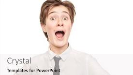  Presentation with horror - Beautiful PPT theme featuring emotional-teenage-boy-screams backdrop and a sky blue colored foreground