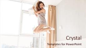  Presentation with happy kids at indoor playground - Slide deck featuring emotional wellness - picture of young happy pretty background and a lemonade colored foreground