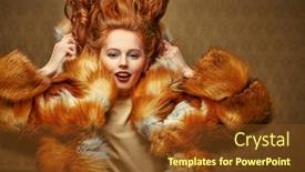  Presentation with flying - Beautiful presentation design featuring emotional-young-woman-with-beautiful backdrop and a tawny brown colored foreground