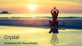  Presentation with yoga - Slides consisting of healthcare change - silhouette of girl in yoga background and a yellow colored foreground