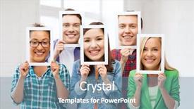  Presentation with emotions - Slide deck with emotions and communication concept - group background and a seafoam green colored foreground