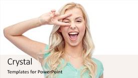  Presentation with teenage girl - Theme consisting of emotions expressions gesture and people background and a lemonade colored foreground