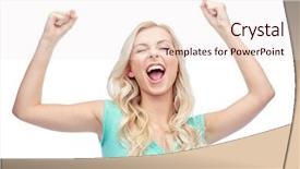  Presentation with teenage girl - Slide deck consisting of emotions expressions success and people background and a sky blue colored foreground