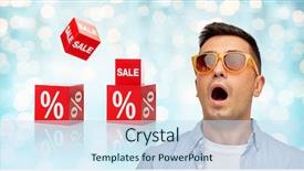  Presentation with percentage - Cool new theme with emotions shopping sale discount backdrop and a  colored foreground