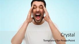  Presentation with emotions - PPT theme having paranoia - emotions stress madness and people background and a soft green colored foreground