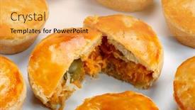  Presentation with snack - Presentation having empada-brazilian-snack-pie background and a yellow colored foreground