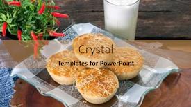  Presentation with snack food - Cool new presentation theme with empada-traditional-brazilian-snack-food backdrop and a yellow colored foreground