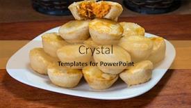  Presentation with snack food - Colorful presentation theme enhanced with empadinha-traditional-brazilian-snack-food backdrop and a yellow colored foreground