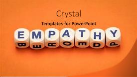  Presentation with empathy - Amazing PPT layouts having empathy-word-abstract-in-dice backdrop and a gold colored foreground