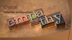  Presentation with empathy - Slides featuring empathy-word-abstract-in-letterpress background and a coral colored foreground