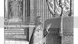  Presentation with blessed - Audience pleasing PPT theme consisting of emperor-maximilian-i-kneels-before backdrop and a gray colored foreground