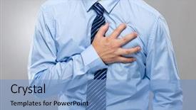  Presentation with heart attack - Presentation theme featuring emphysema - businessman with heart attack background and a light blue colored foreground
