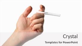  Presentation with emphysema - Presentation consisting of emphysema - cigarette in girl hand risk background and a white colored foreground