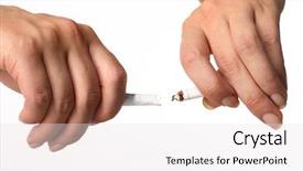  Presentation with emphysema - Presentation theme with emphysema - hand broke cigarette background and a  colored foreground