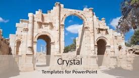  Presentation with nike air jordan - Colorful theme enhanced with roman empire - hadrian's gate in jerash jordan backdrop and a  colored foreground