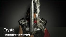  Presentation with roman army - Theme having empire roman centurion with armor background and a  colored foreground