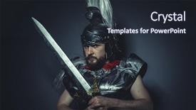  Presentation with roman army - Presentation theme consisting of empire roman centurion with armor background and a wine colored foreground