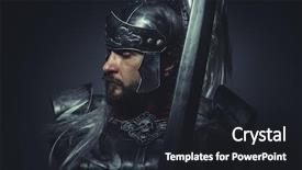  Presentation with roman army - Colorful presentation theme enhanced with empire roman centurion with armor backdrop and a dark gray colored foreground