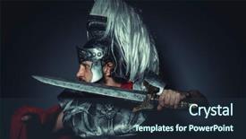  Presentation with roman army - Slide set consisting of empire roman centurion with armor background and a  colored foreground