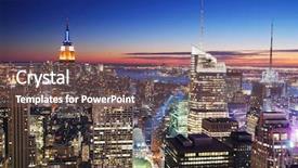  Presentation with empire state building - Theme enhanced with empire state building and times background and a violet colored foreground