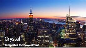  Presentation with empire state building - Presentation design featuring empire state building and times background and a dark gray colored foreground