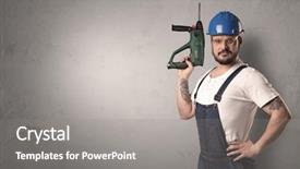  Presentation with craftsman - Amazing theme having safety improvements - craftsman standing in front backdrop and a gray colored foreground