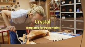  Presentation with clay - Slides having self-employed potter rolling up background and a  colored foreground