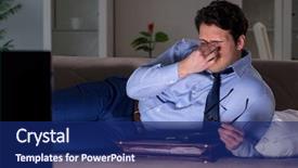  Presentation with game and movie night - PPT layouts with employee absenteeism - businessman watching tv at night background and a navy blue colored foreground