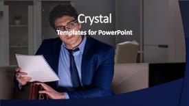  Presentation with awards night celebration - PPT layouts enhanced with employee absenteeism - businessman watching tv at night background and a  colored foreground