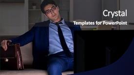  Presentation with awards night celebration - Audience pleasing slide deck consisting of employee absenteeism - businessman watching tv at night backdrop and a  colored foreground