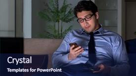  Presentation with awards night - PPT theme consisting of employee absenteeism - businessman watching tv at night background and a navy blue colored foreground