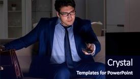  Presentation with game and movie night - Presentation theme with employee absenteeism - businessman watching tv at night background and a  colored foreground