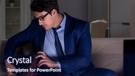  Presentation with awards night presentations - Colorful slide set enhanced with employee absenteeism - businessman watching tv at night backdrop and a navy blue colored foreground