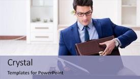  Presentation with office - Slide deck consisting of employee absenteeism - businessman watching tv background and a  colored foreground