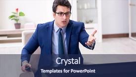  Presentation with office - Slide set with employee absenteeism - businessman watching tv background and a navy blue colored foreground