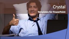  Presentation with work - Slide set with employee and too much work background and a tawny brown colored foreground