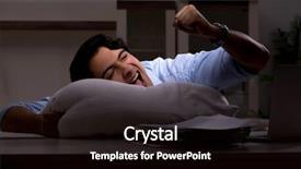  Presentation with employee anniversary work office - Slide set having employee and too much work background and a  colored foreground