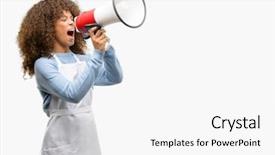  Presentation with african american talent show - PPT layouts having employee announcement - african american shop owner woman background and a white colored foreground