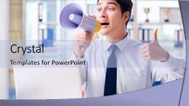  Presentation with announcing - Slide deck having employee announcement - travel agent announcing sales discounts background and a light blue colored foreground