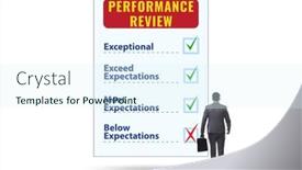  Presentation with review - Theme having employee-annual-performance-review-concept background and a sky blue colored foreground