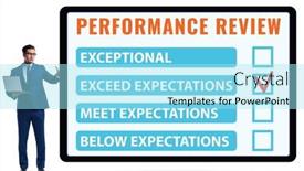  Presentation with review - Slide deck with employee-annual-performance-review-concept background and a arctic colored foreground