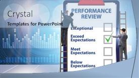 Presentation with review - Presentation consisting of employee-annual-performance-review-concept background and a light blue colored foreground