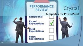  Presentation with review - Presentation theme with employee-annual-performance-review-concept background and a arctic colored foreground