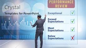  Presentation with review - Slides consisting of employee-annual-performance-review-concept background and a light blue colored foreground