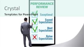  Presentation with review - PPT theme enhanced with employee-annual-performance-review-concept background and a cool aqua colored foreground