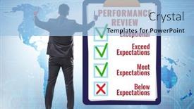  Presentation with review - Presentation theme with employee-annual-performance-review-concept background and a light blue colored foreground