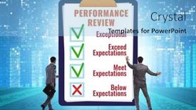  Presentation with review - Presentation theme with employee-annual-performance-review-concept background and a light blue colored foreground